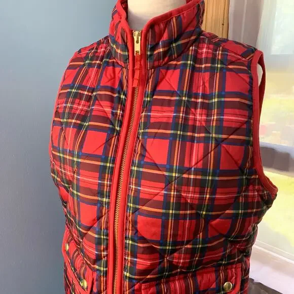 NWT J. Crew Factory Tartan Plaid Quilted Vest Size Small - Picture 3 of 8